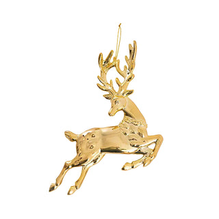 Gold deer ornament on a white background