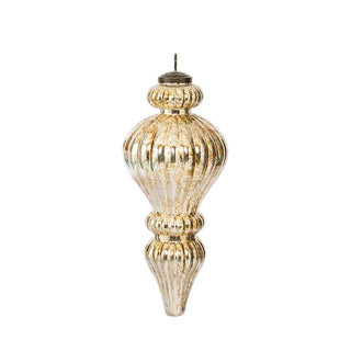 Decorative gold pendant light on a white background