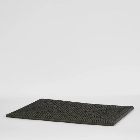 Rattan Rectangle Placemat Black