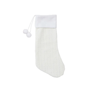 Cable Knit Christmas Stocking — White