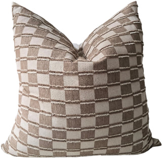 Chocolate Latte Check Cushion