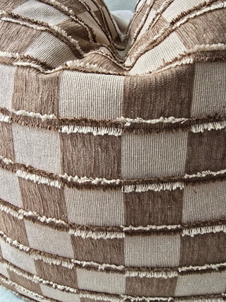 Chocolate Latte Check Cushion