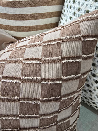 Chocolate Latte Check Cushion