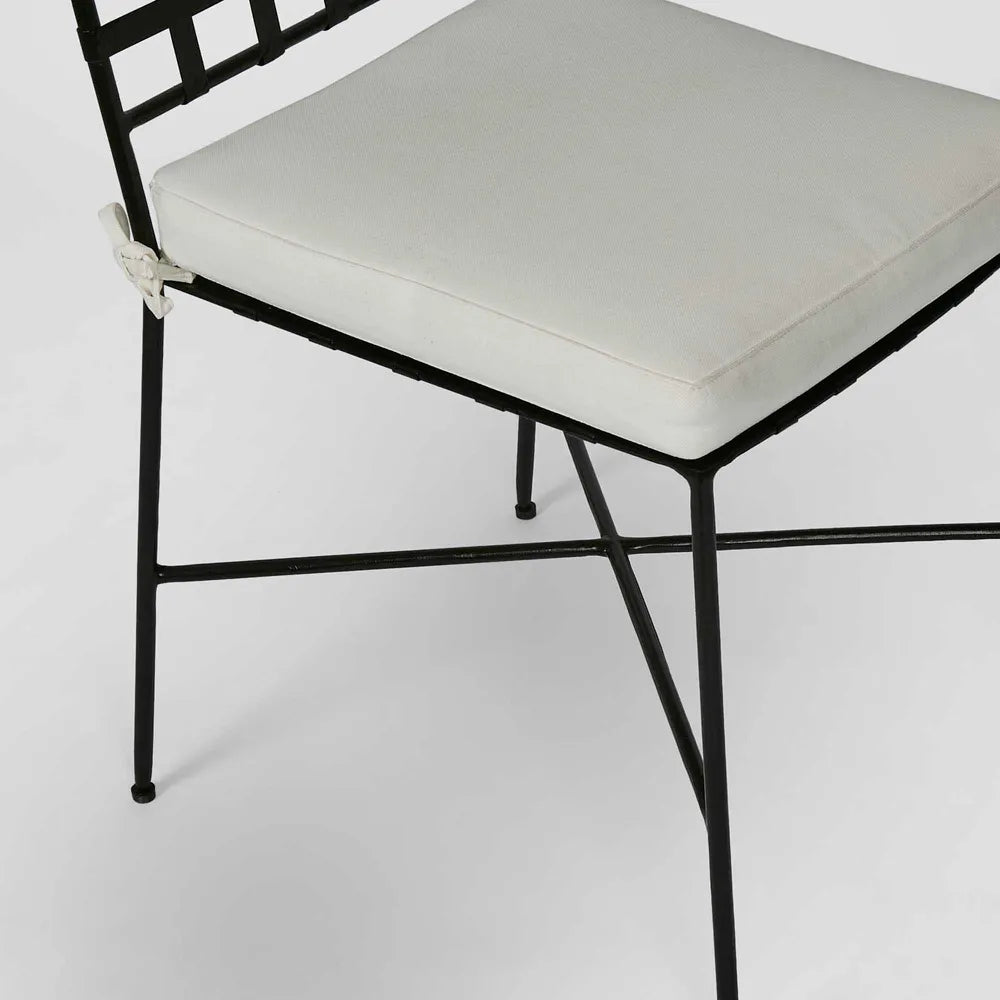 Iron Outdoor Dining Chair Black