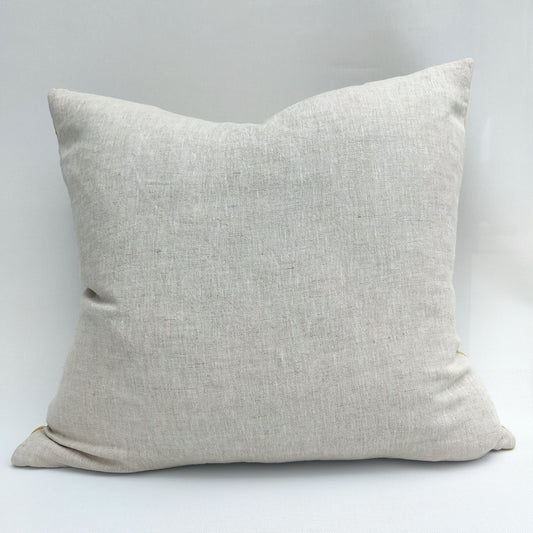 Cotton Velvet & French Linen Two Sided Cushion Toffee