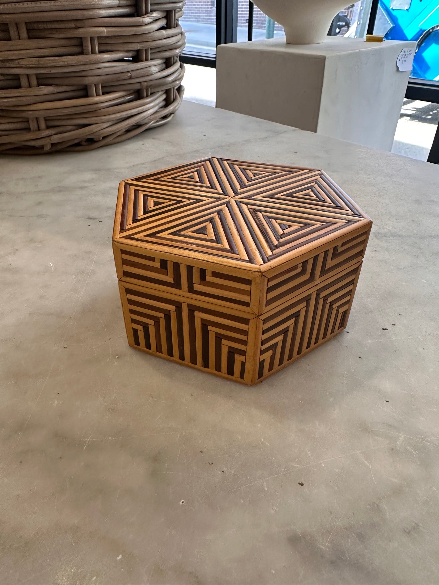 Bamboo Hexagon Box