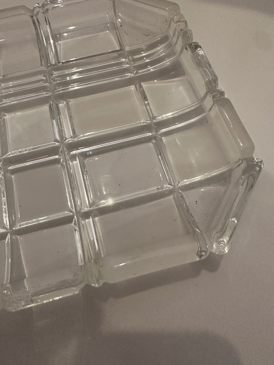 Plaid Cut Glass Tray