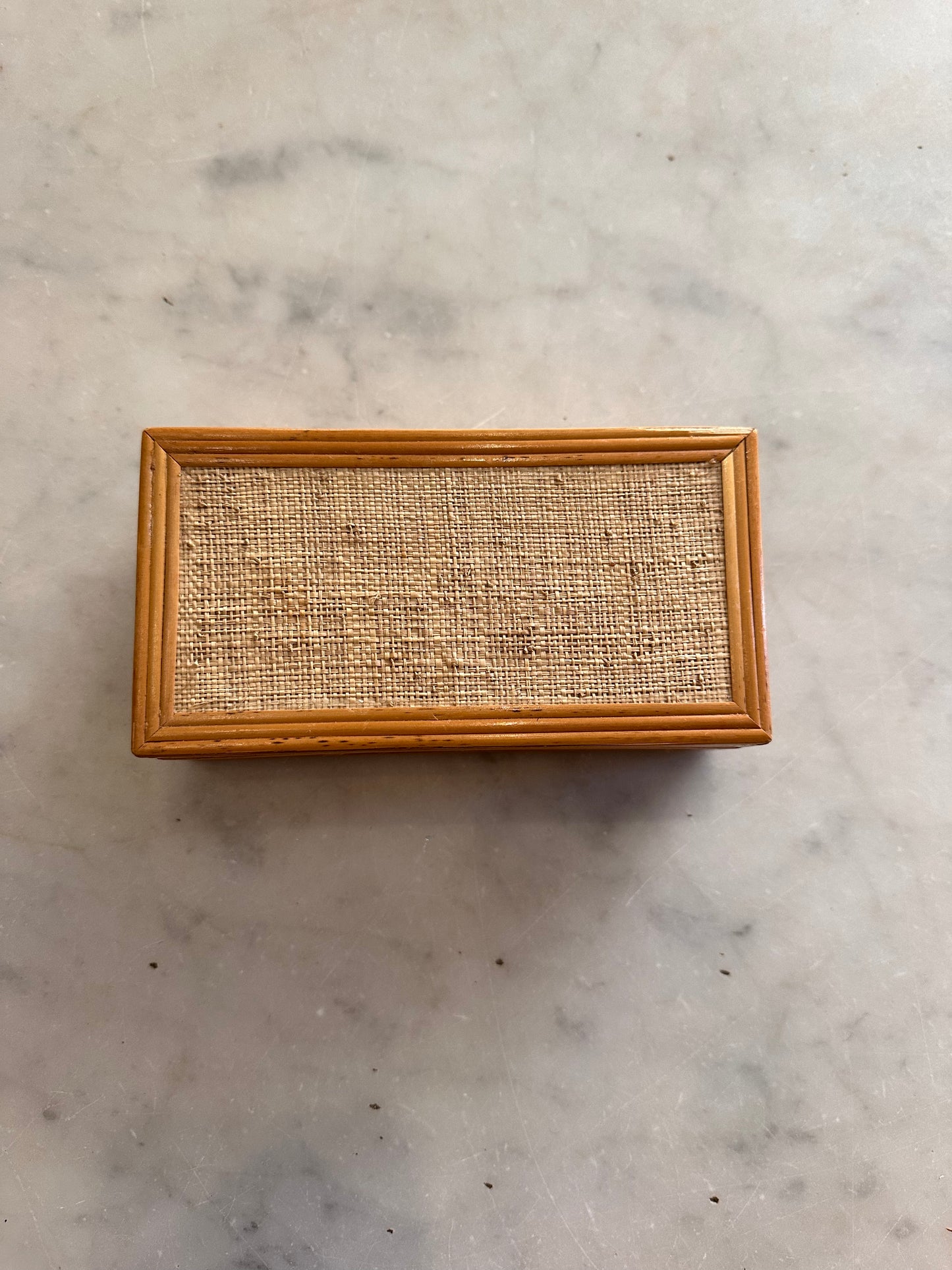 Vintage Grasscloth and Bamboo Box Small