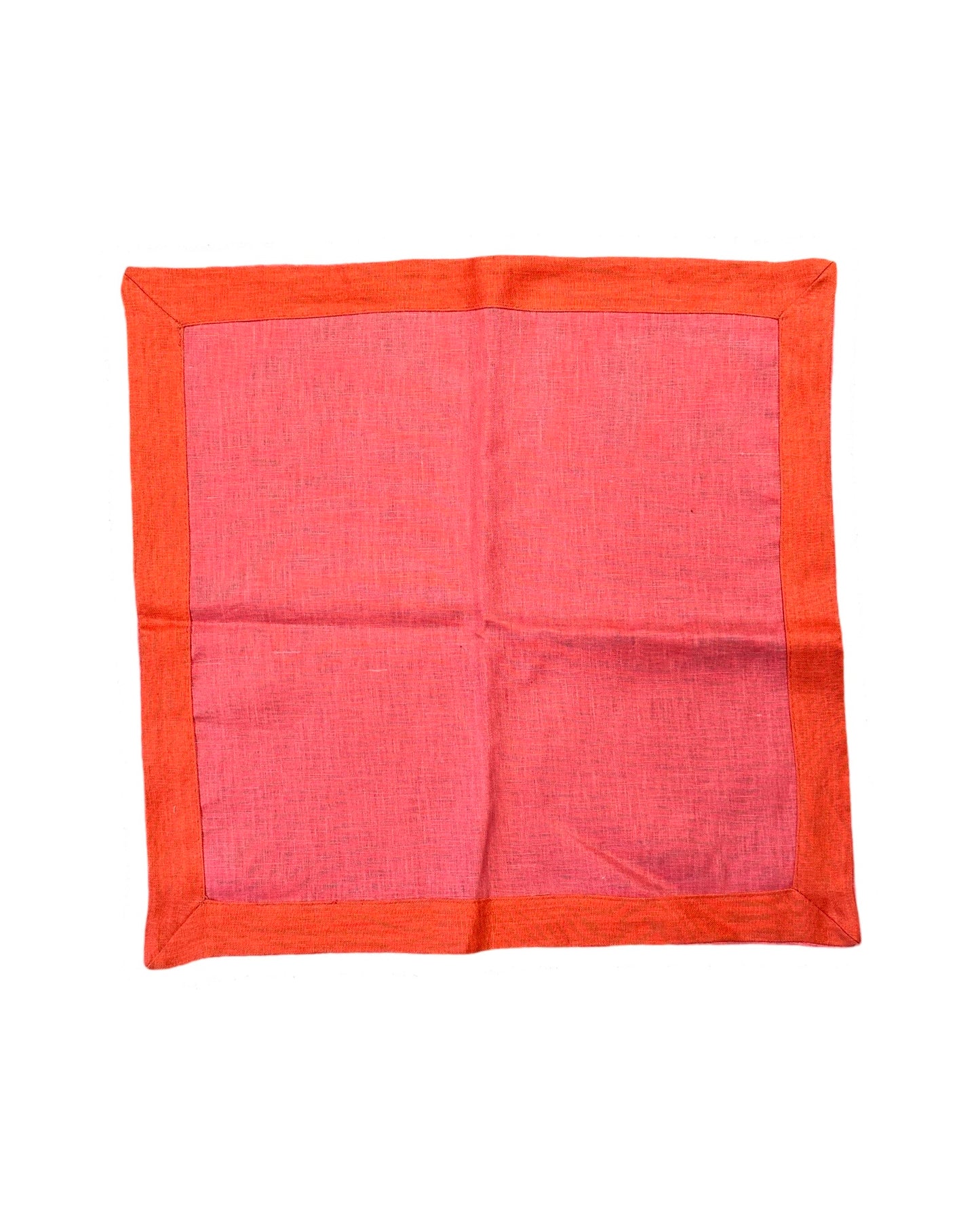 Pink with Orange Border Napkins Set of 4