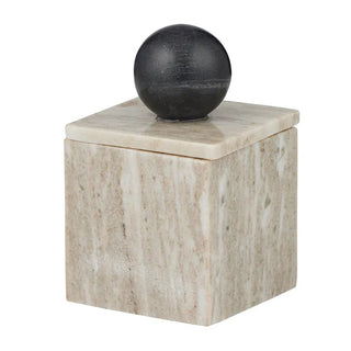 Iowa Marble Trinket Box 10x10cm Beige