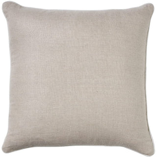 Sand Linen Cushion with White Piping