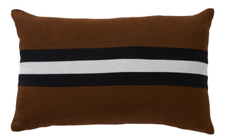 Linen Stripes Tobacco Lumbar Cushion