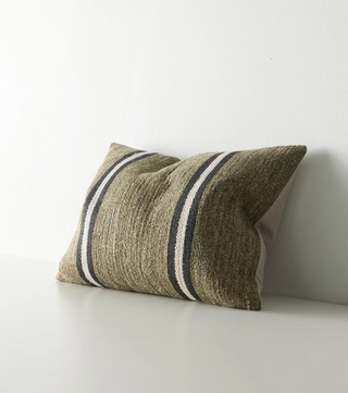 Mila Chunky Stripe Lumbar Cushion Forest — view 5