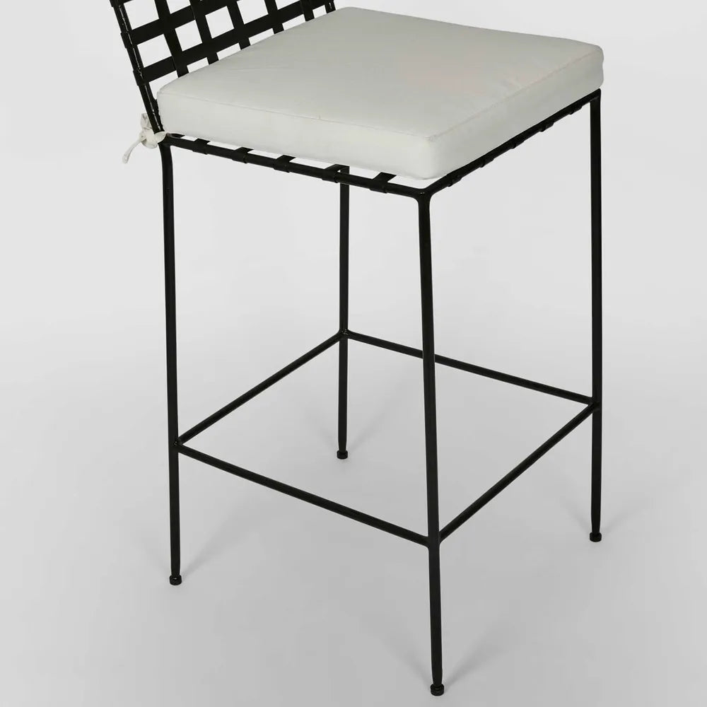 Iron Outdoor Barstool Black