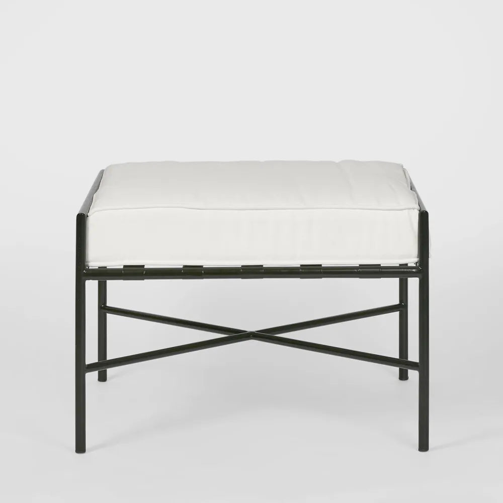 Iron Outdoor Ottoman Black