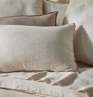 Sova Standard Pillowcase Pair - Natural Pinstripe — view 4