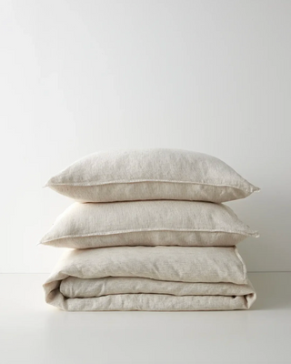 Sova Standard Pillowcase Pair - Natural Pinstripe — view 6