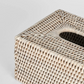 Rattan Tissue Box Cover White Washed