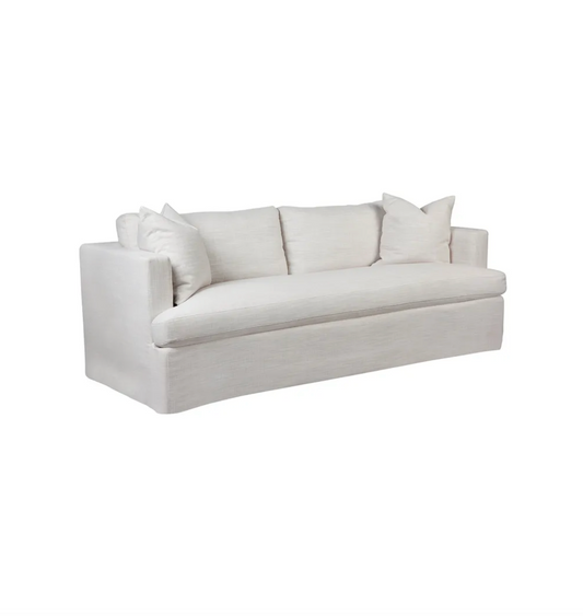 Classic Slip Covered Sofa in Off White