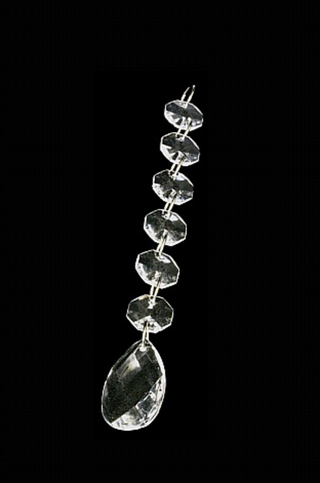 Octagonal and Tear Drop Crystal Hanging Ornament