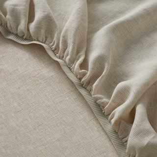 Sova Fitted Sheet - Natural Pinstripe