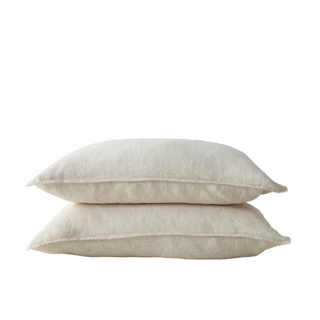 Sova Standard Pillowcase Pair - Natural Pinstripe