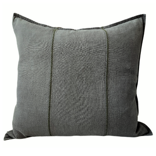 Potts Point Stonewashed Linen Cotton Cushion Sage