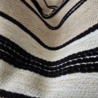 Woven Stripe Black and Sand Cushion