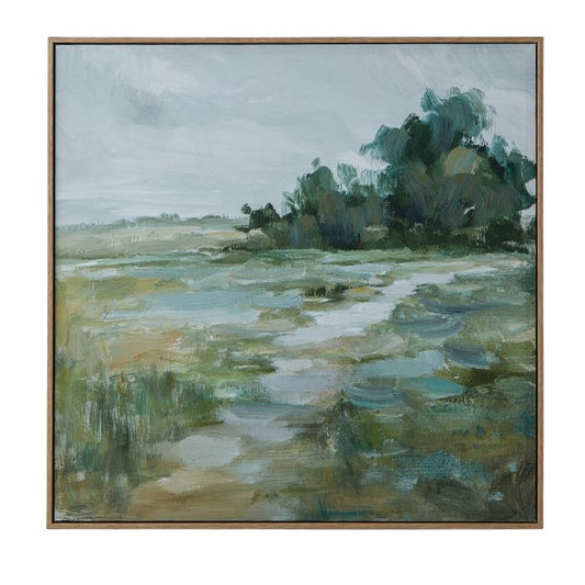 Framed Rural Landscape Painting