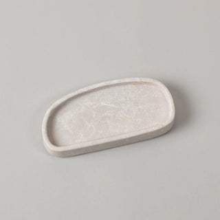 Beige Stone Earring Tray detail - marble texture close up