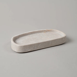Beige Stone Earring Tray detail - two-tier design angle view