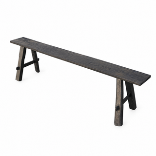 Reclaimed Teak Bench Black
