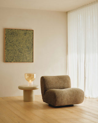Casen swivel chair in olive sand upholstery – view 3