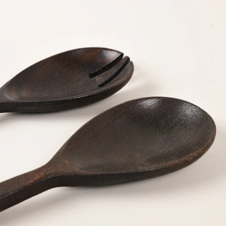 Dark Wood Salad Servers additional detail view