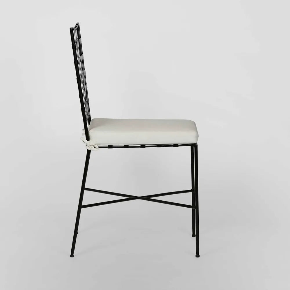 Iron Outdoor Dining Chair Black