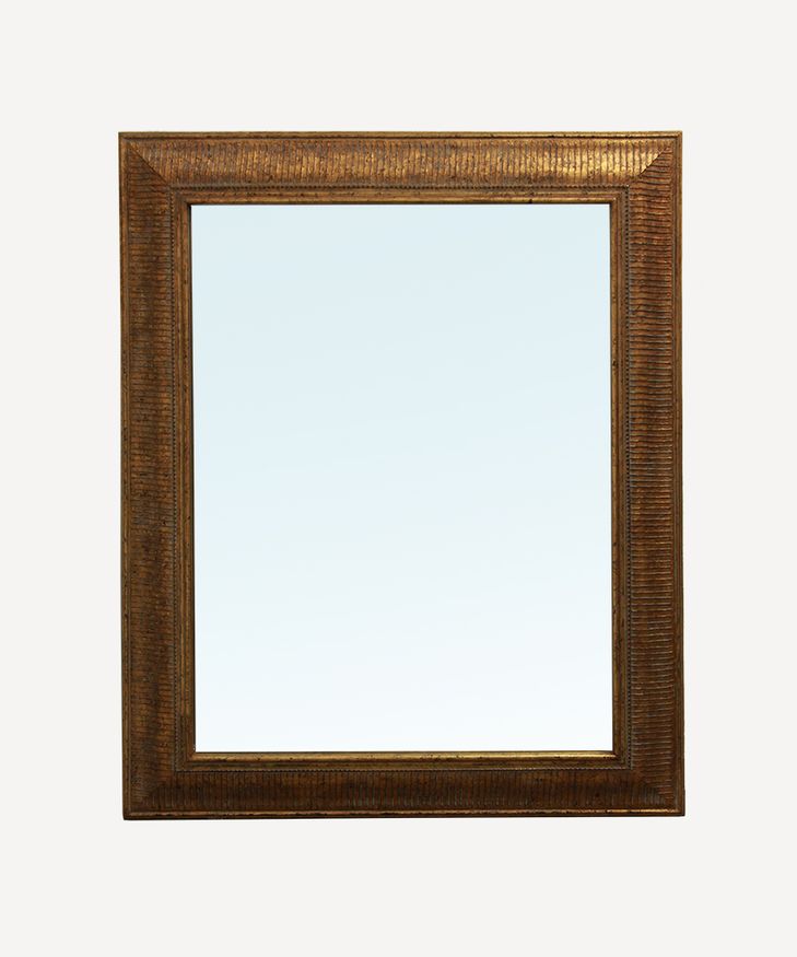 Emery Ridged Antique Gold Mirror
