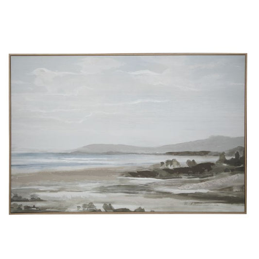 Framed Coastal Landscape Painting