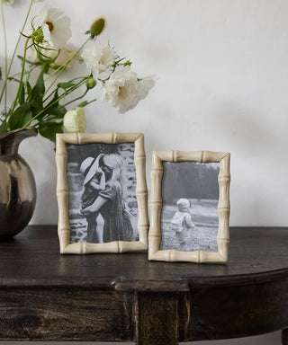 Faux Bamboo Cream Photo Frame 4x6