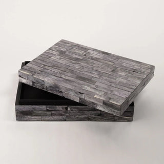 Grey Inlaid Bone Box Large detail - grey bone inlay texture