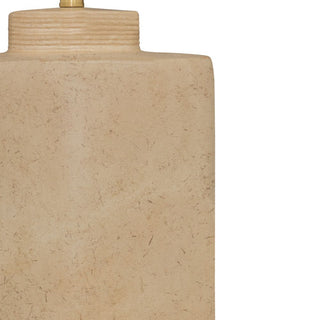 Lisbon table lamp with sandy brown base and white shade – view 6