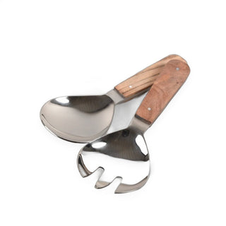 Mini Wood Handle Salad Servers - handmade stainless steel serving set