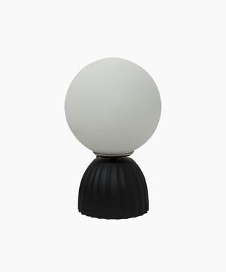 Orion Black Ribbed Globe Table Lamp – additional view 1