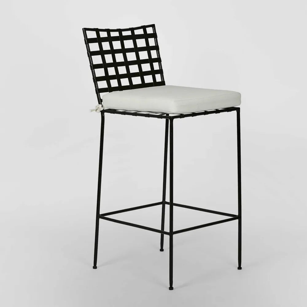 Iron Outdoor Barstool Black