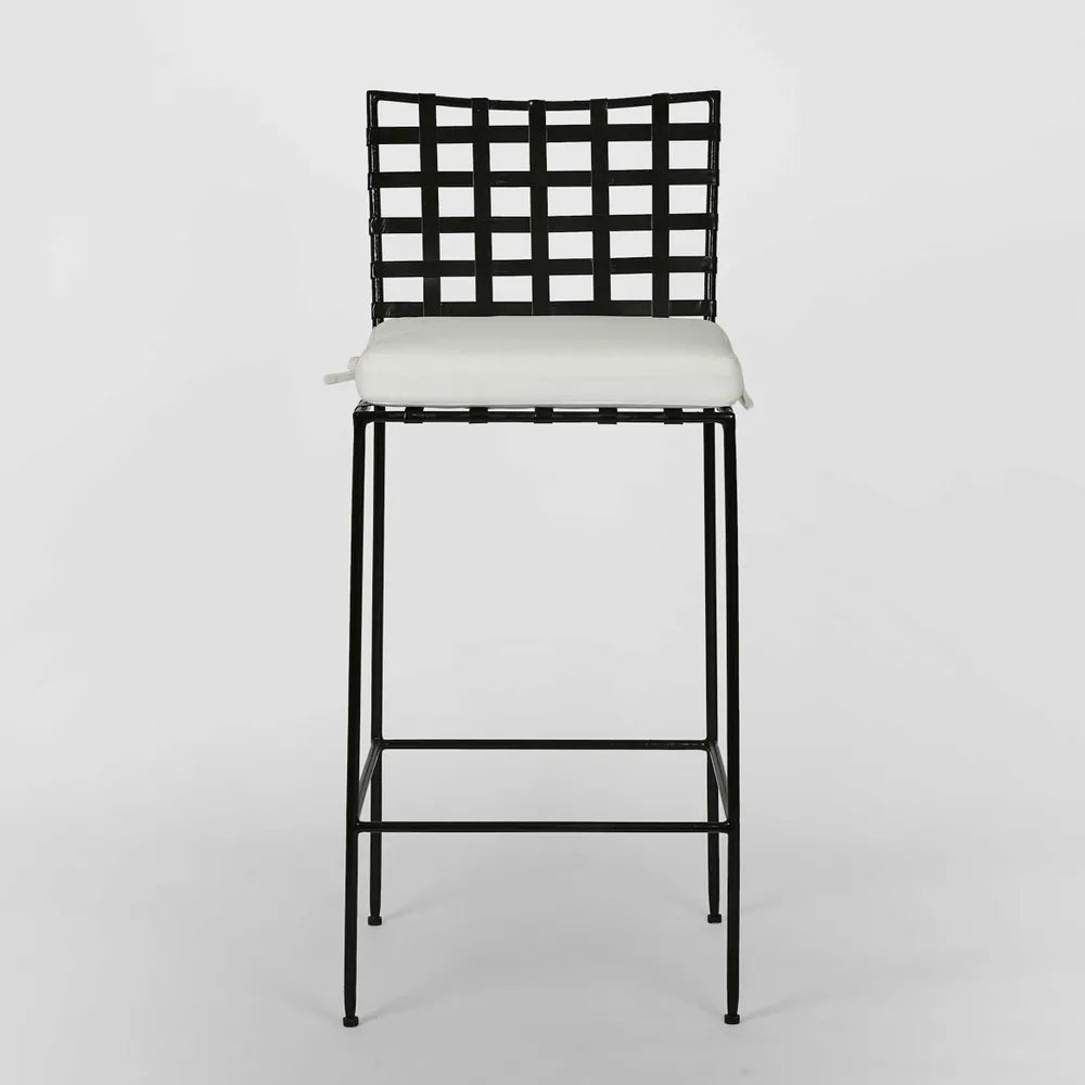 Iron Outdoor Barstool Black