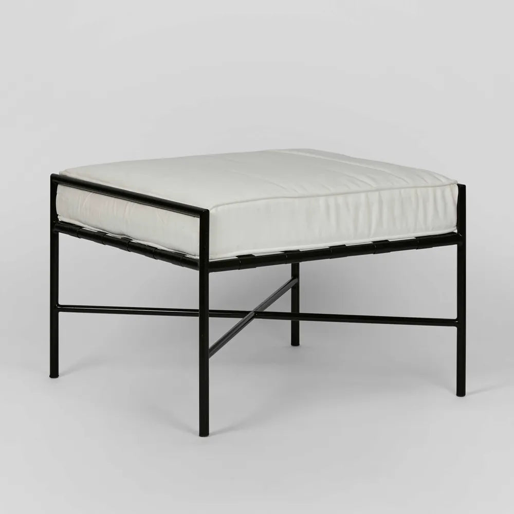 Iron Outdoor Ottoman Black