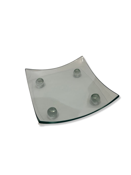 Curved Vintage Glass Tray