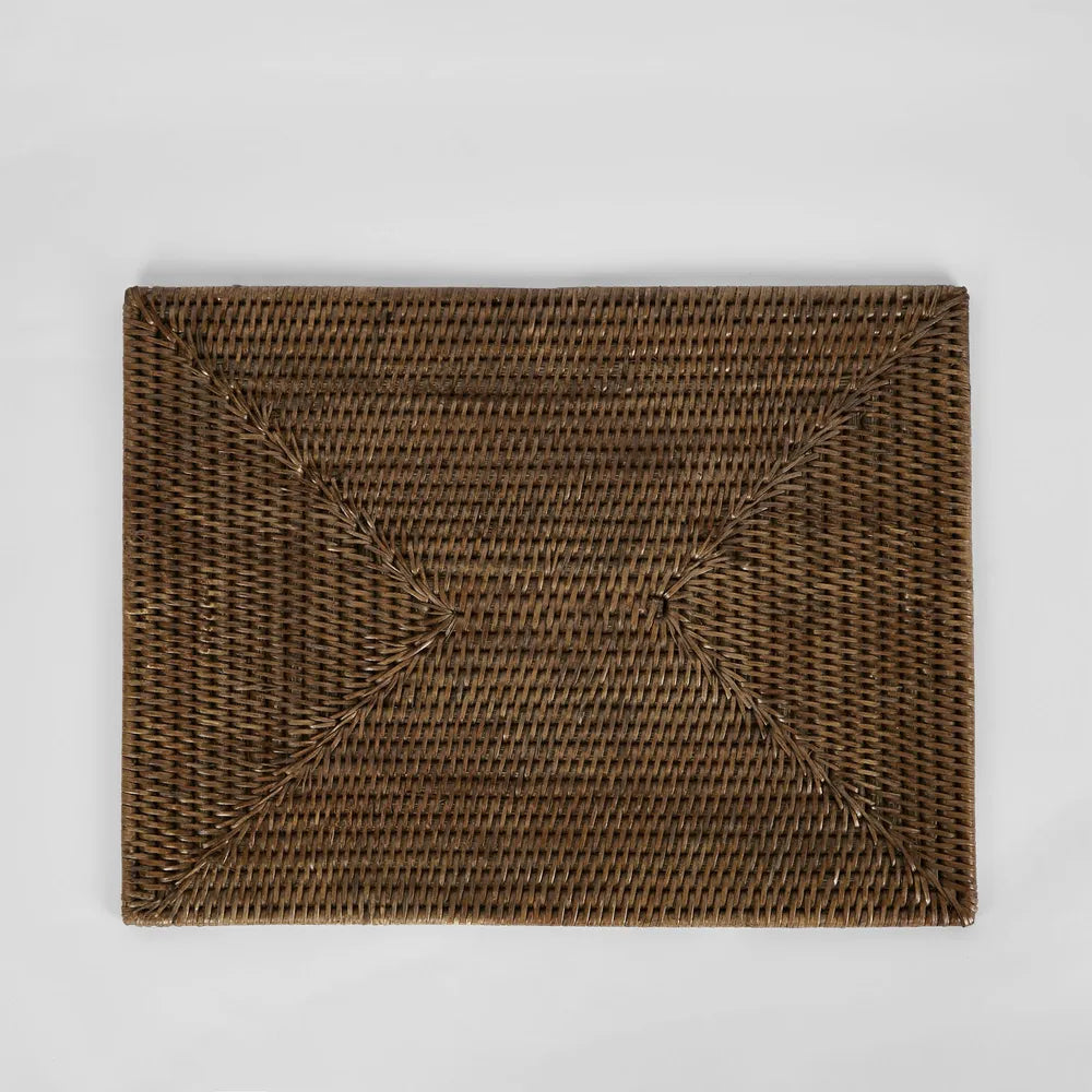 Rattan Rectangle Placemat Brown