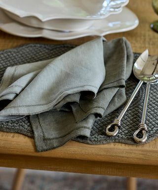 Riley Olive Linen Napkin – additional view 2