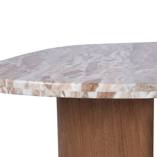Solstice river brown marble coffee table with walnut finish base – view 6