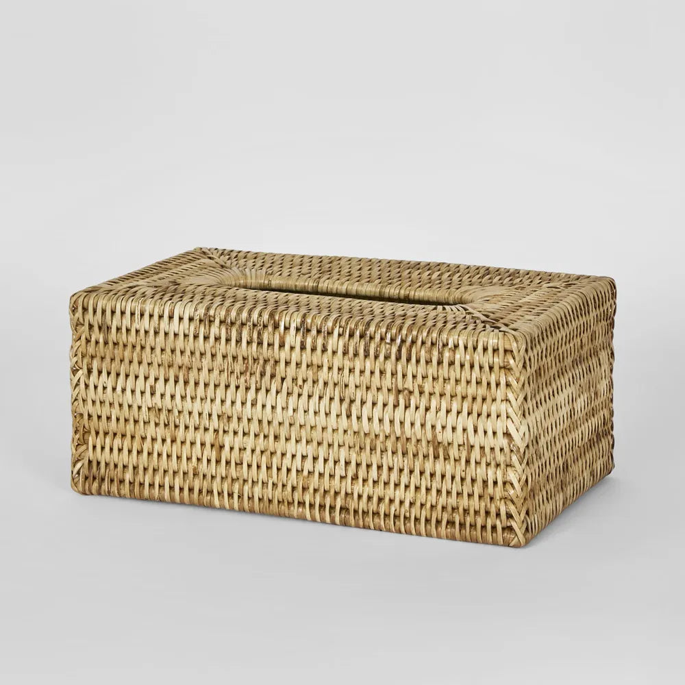 Rattan Tissue Box Cover Natural